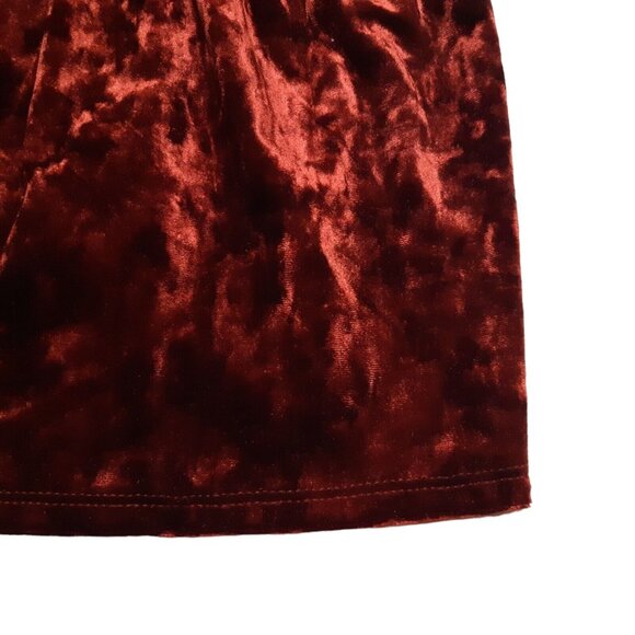 Harlowe and Graham Top Womens Juniors Medium Red Velvet Strappy Stretch Burgundy - Picture 6 of 14